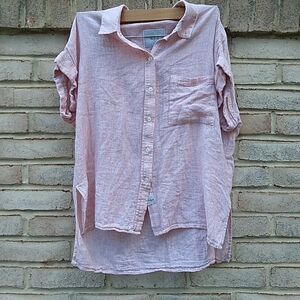 Rails | Pink linen blend button down Smal